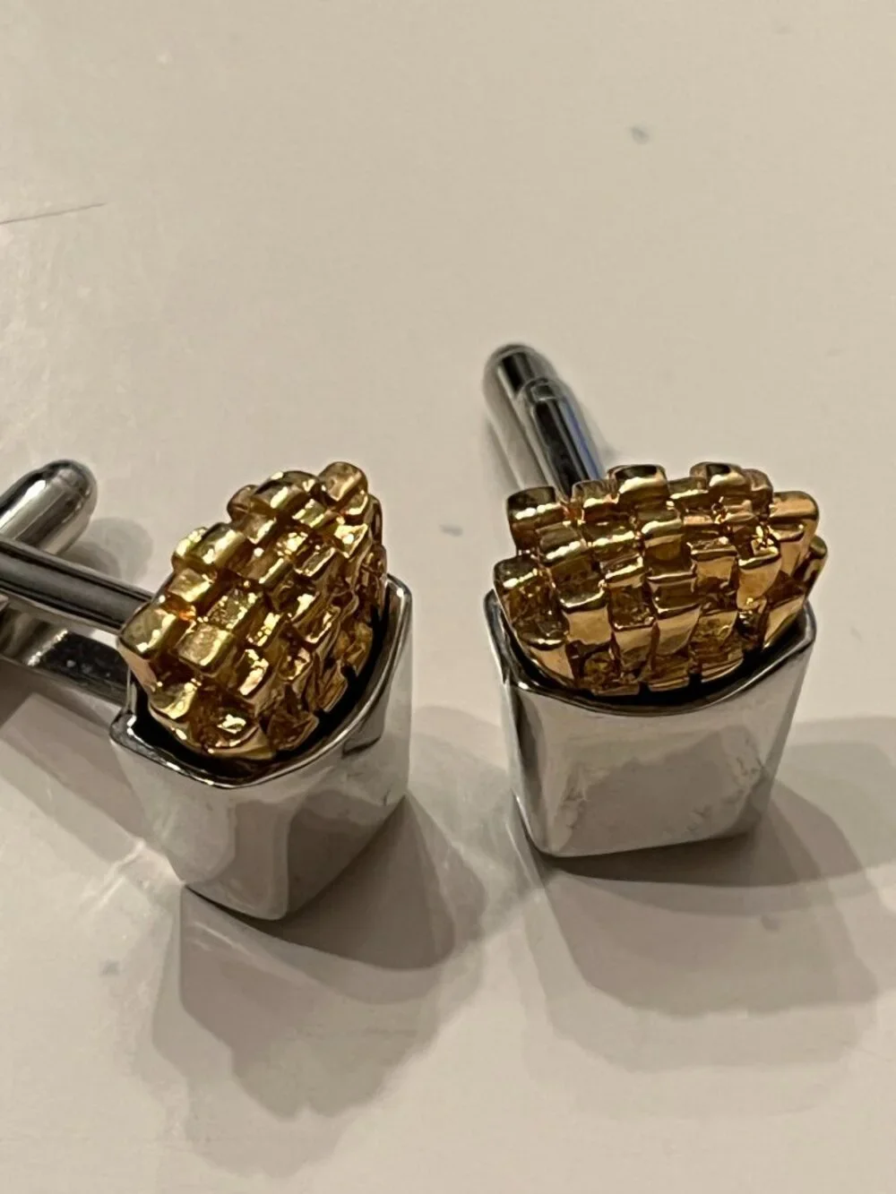 Cufflinks - French Fry Cufflinks (Cuff Links) Set Novelty Food Men Accessories